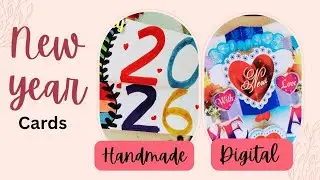 Handmade V/S Digital Cards 😁 Which is your favourite?? #viral #art #greetingcard @Coolleftyart