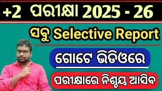 All Selective Reports in One Video | Marathon Class | +2 2nd Year English | CHSE Odisha