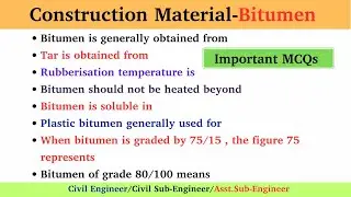 𝐁𝐢𝐭𝐮𝐦𝐞𝐧-Construction Material MCQ'S| Important MCQ's  for Loksewa Preparation|Bitumen 