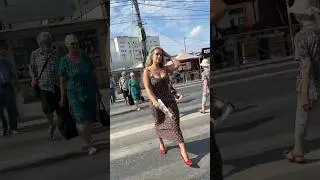 Walking down street #blonde #street