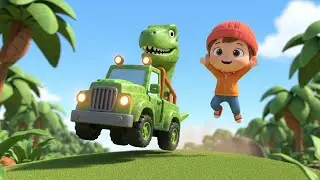 Dino Truck Rally | Fun Dinosaur Truck Adventure Song for Kids | Nursery Rhyme