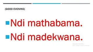 TSHIVENDA LESSONS NO3 BASIC WORDS