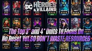 [DC Heroes & Villains] - Top 3* & 4* units to Tier and level up! Don't waste precious resources!