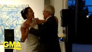 Disabled dad surprises daughter with first dance at wedding l GMA Digital