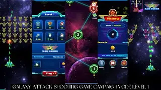 Galaxy Attack Shooting Game Campaign Mode Level 1 | Alien Shooter All Levels And All Bosses 2025