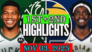 Indiana Pacers vs Milwaukee Bucks 1st+2nd Qtr Nov 03.2025 Highlights | NBA hightlight