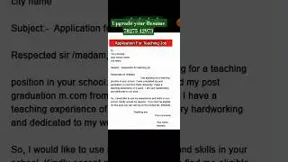 How to write application for teaching job ..#teacher #short