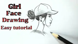 How to draw a girl side face view drawing easy step by step Pencil sketch of a girl tutorial simple