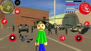 Baldi Stickman Rope Hero Vice Town - Walkthrough Part 37 - The Army Base - Android Gameplay