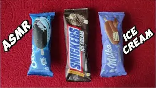 Milka ice cream, Snickers and Oreo. Hearty dish | ASMR