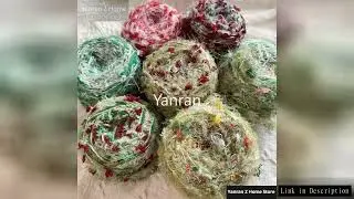 Christmas Collection Green Red Hand Mixed Thread Handmade Weaving Hook Weaving Bag DIY Scarf Card Se