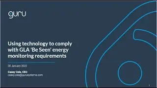 Webinar: Using technology to comply with GLA Be Seen energy monitoring requirements