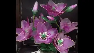 DIY nylon stocking flowers - freesia 丝网花 - 紫玉兰