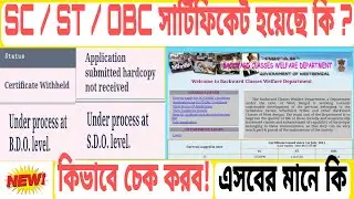 SC ST OBC Certificate Status Check 2021