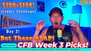 College Football *Week 3* Predictions For EVERY GAME! (Ladder Challenge Day 2)