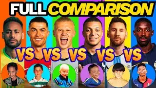 Full comparison: Ronaldo vs Messi vs Neymar vs Haaland vs Mbappe vs Dembele- Who's the GOAT? 