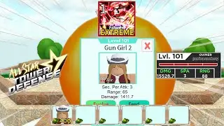 Level 101 Gun Girl 2 (Liz) Beating Trial 3 Extreme | Dungeon Unit | Roblox All Star Tower Defense