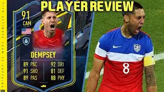 CAPTAIN AMERICA! 🇺🇲 91 FUT HERO CAPTAINS DEMPSEY PLAYER REVIEW! FIFA 22 ULTIMATE TEAM