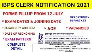 ibps clerk notification 2021/ibps clerk eligibility criteria 2021/ibps clerk recruitment 2021 exam d