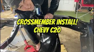 Crossmember installation for a Chevrolet C20! 