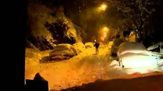 Person Skiing Down Manayunk Wall
