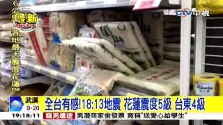 中視新聞》全台有感！18：13地震 花蓮震度5級 台東4級