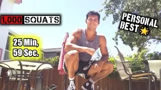 1,000 Bodyweight Squats in 25 Minutes, 59 Seconds! | High-Volume Calisthenics Challenge