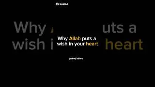 Why Allah Put wishes in your heart. #islamicshorts #foryourpage#youtubeshorts #viralshorts