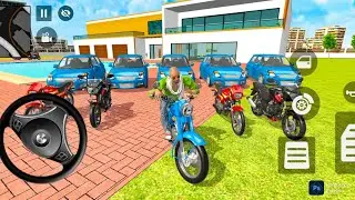 The 💥 Indian Theft Auto Simulator ofline game Frainklin Blue Car parked in Home 
