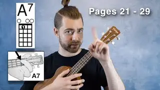 🎶 Уроки игры на укулеле для начинающих детей | Аккорд B♭, новые песни и игра боем (страницы 21–29)