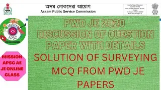 APSC PWD JE 2020  DETAILED SOLUTION WITH EXPLAINATION'#APSCJE#APDCLJM