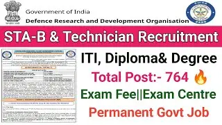 DRDO Ceptam-11 Full Notification 2025||STA-B & Technician Vacancy 2025||ITI, Diploma & Degree 