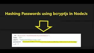 how to generate hashing password using bcryptjs in nodejs