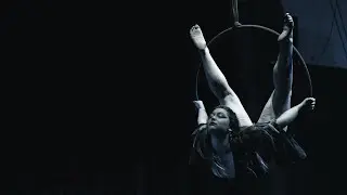 Aerial Hoop performance by Matilda Gemzoe at Greentop Circus scratch night 2024