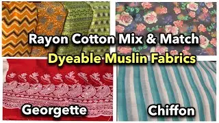 Buy Muslin, Rayon Cotton Mix & Match Georgette, Chiffon Fabrics | Katran Market | Shwetadhiraj