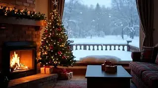 Winter Night Ambience ❄️ Snow Outside + Firecracker Sound for Deep Sleep