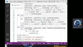 37. Python Orienté Objet Exam EFM blanc: Fonctions: Ajouter supprimer modifier rechercher Afficher