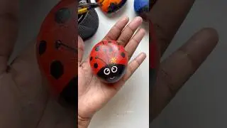 Painting on pebble stone 🐞🖌️ #shorts #shortsfeed #shorstvideo #painting #ytshorts #art