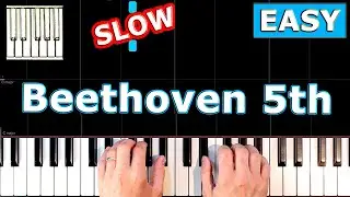 Beethoven 5th Symphony  - Piano Tutorial Easy SLOW