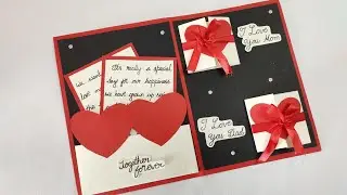 Anniversary Greeting card for Mom and Dad / How to make Anniversary Greeting Card for parents