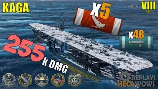 Kaga 5 Kills & 255k Damage | World of Warships Gameplay