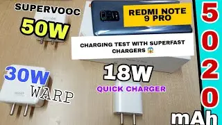 Redmi Note 9 Pro Superfast Charging Test- 18W vs 30W vs 50W. Battery Test.
