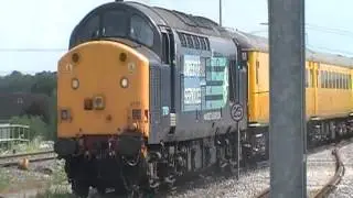 DRS Tractors 37601 & 611 arrive @ Didcot Yard on Serco Test Train 30/05/2012