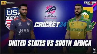 LIVE NOW🏏 United States vs South Africa - T20 WORLD CUP 2024 - CRICKET 24 - #CricSOFI #shorts 🔥