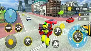 Flying School Bus Robot : Hero Robot Games - Android GamePlay #5