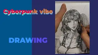 Ciberpunk vibe🩵Anime Girl🩵Pencil drawing #drawing #sketchful #animeeart #sketch #scifi #cyberpunk