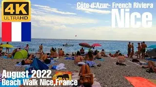 🇫🇷Ep15 - 4K UHD Beach Walk - Nice ,France - C&ocirc;te d'Azur- French Riviera #travelfrance