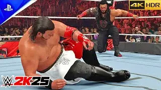 WWE 2K25 - Roman Reigns vs. Samoa Joe | Intercontinental Title Match: Raw | PS5&trade; Pro [4K HDR]