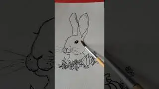 Fall watercolor bunny painting