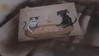 Cooperative Commission #24 Dog and Cat Playing Monopoly